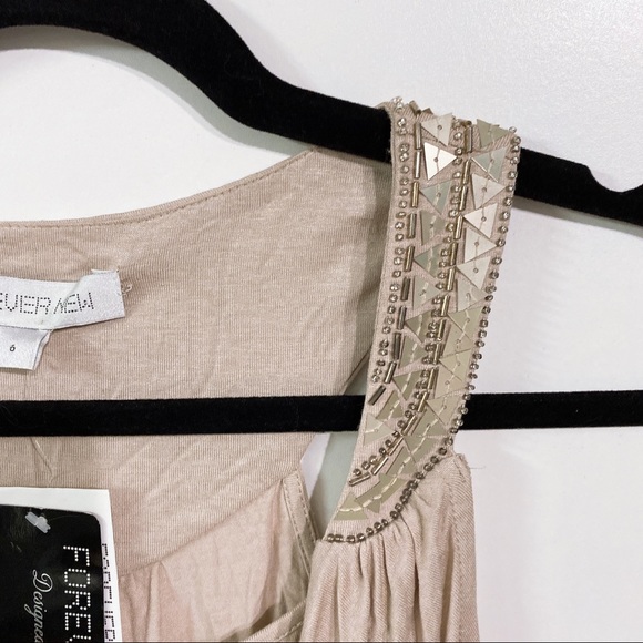 Knit Embellished Draped Dress Champagne - Picture 4 of 15